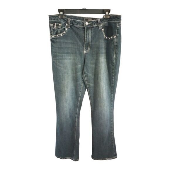 Cato boot cut jeans with embellished front and back pockets mid rise - Picture 2 of 9